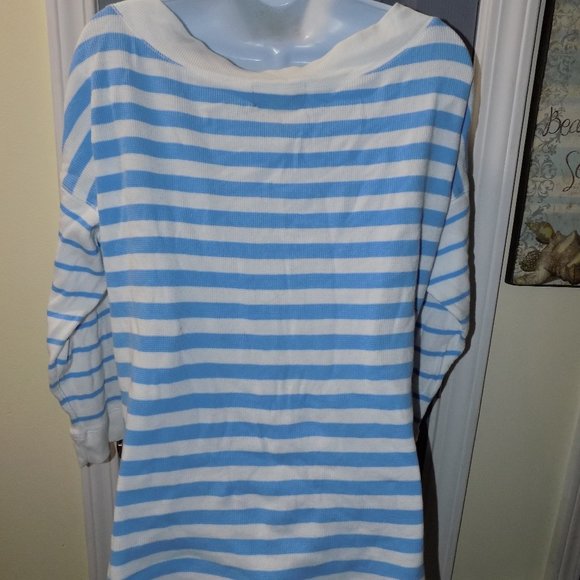 L-RL LAUREN ACTIVE RALPH LAUREN White /Blue 1X - Picture 3 of 3